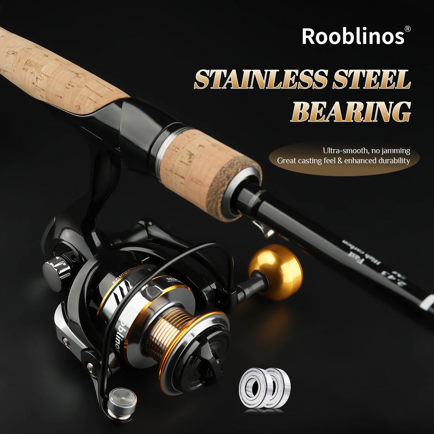 Rooblinos Spinning Reel 12BB Metal Spool 5.2 To 1 Gear