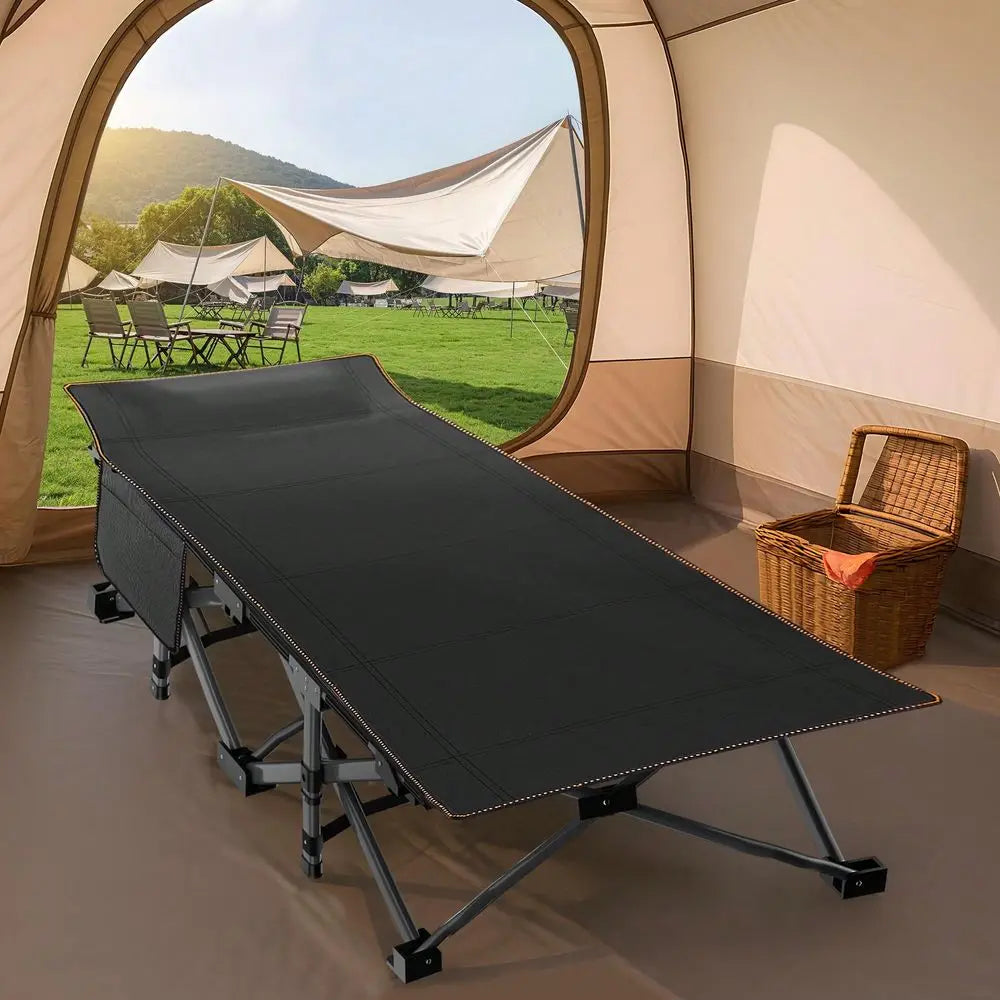 XMSJ Folding Camping Cot With Mattress Heavy Duty Portable Bed
