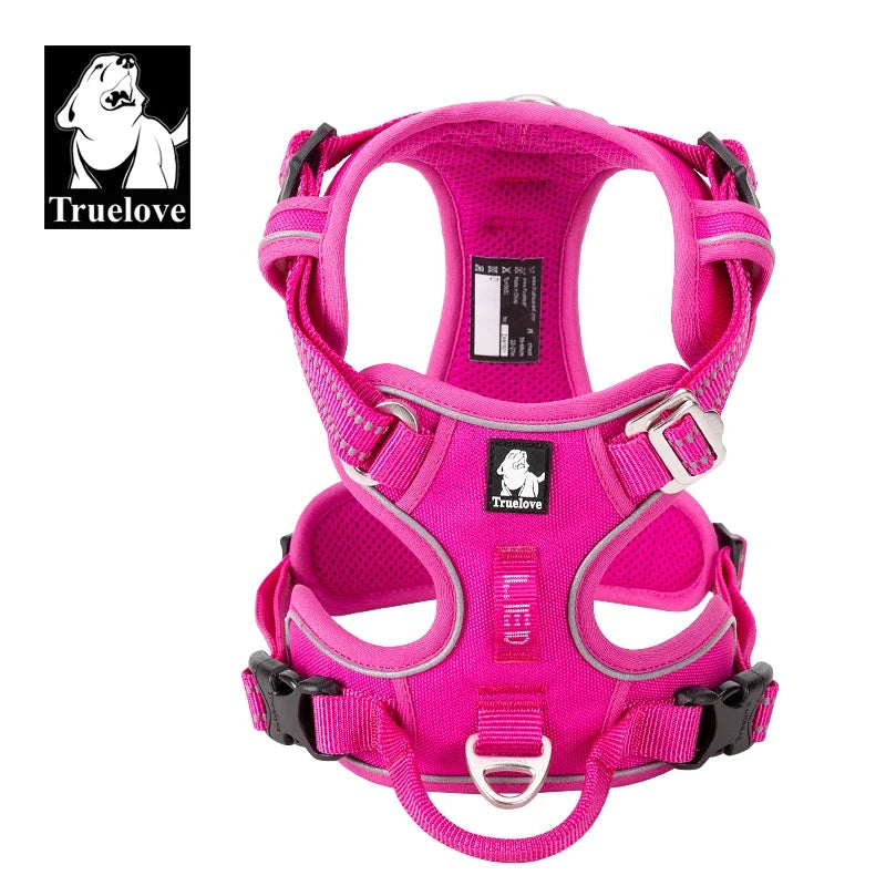 TRUELOVE Reflective Nylon Dog Harness No Pull Adjustable Vest