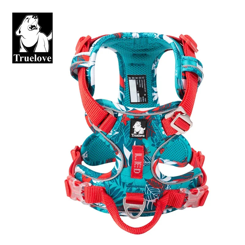 TrueLove CN Reflective Adjustable Nylon Dog Harness No Pull Walking
