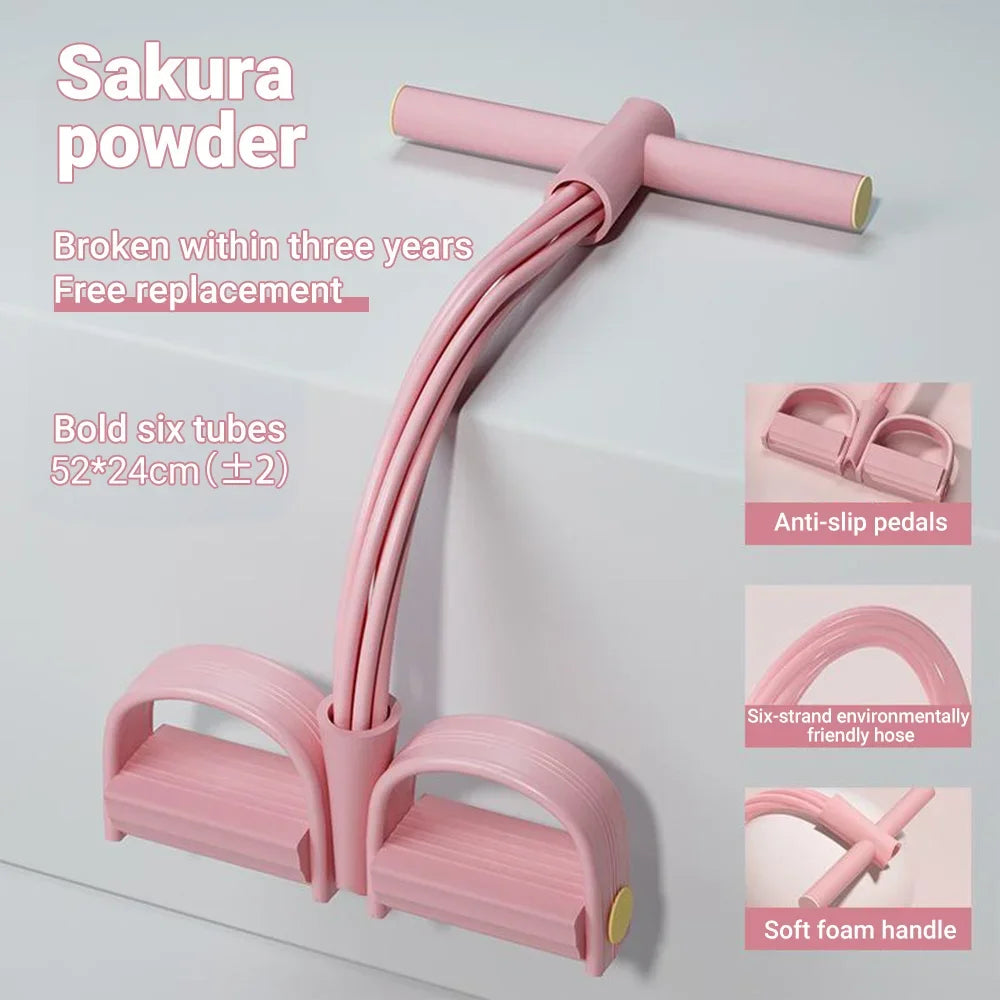 Six-Tube Resistance Band Set With Pedal Exerciser For Full Body