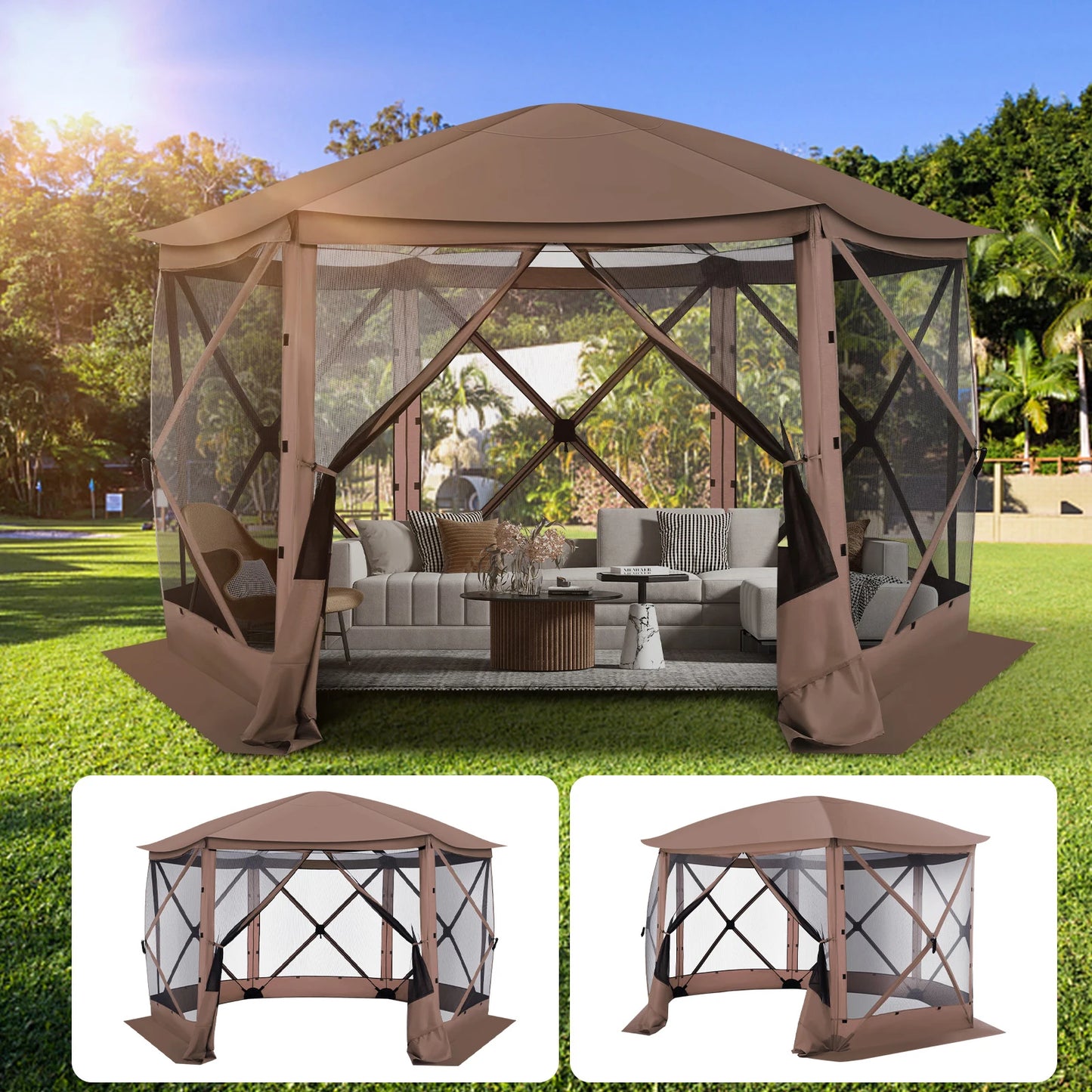 Cobizi Pop Up Gazebo Screen Tent With Removable Roof