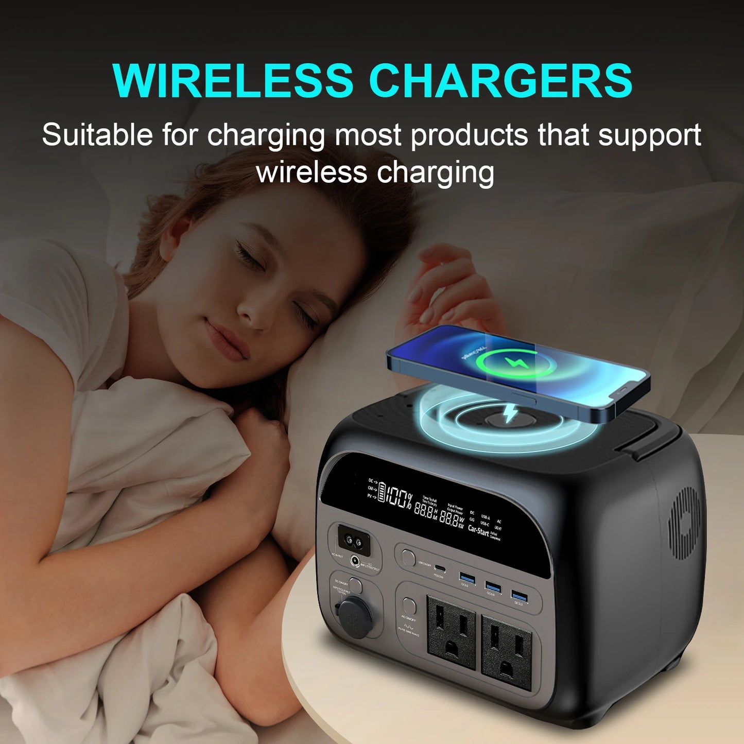 CTOLITY 500W Portable Power Station 345.6Wh LiFePO4 Solar Generator