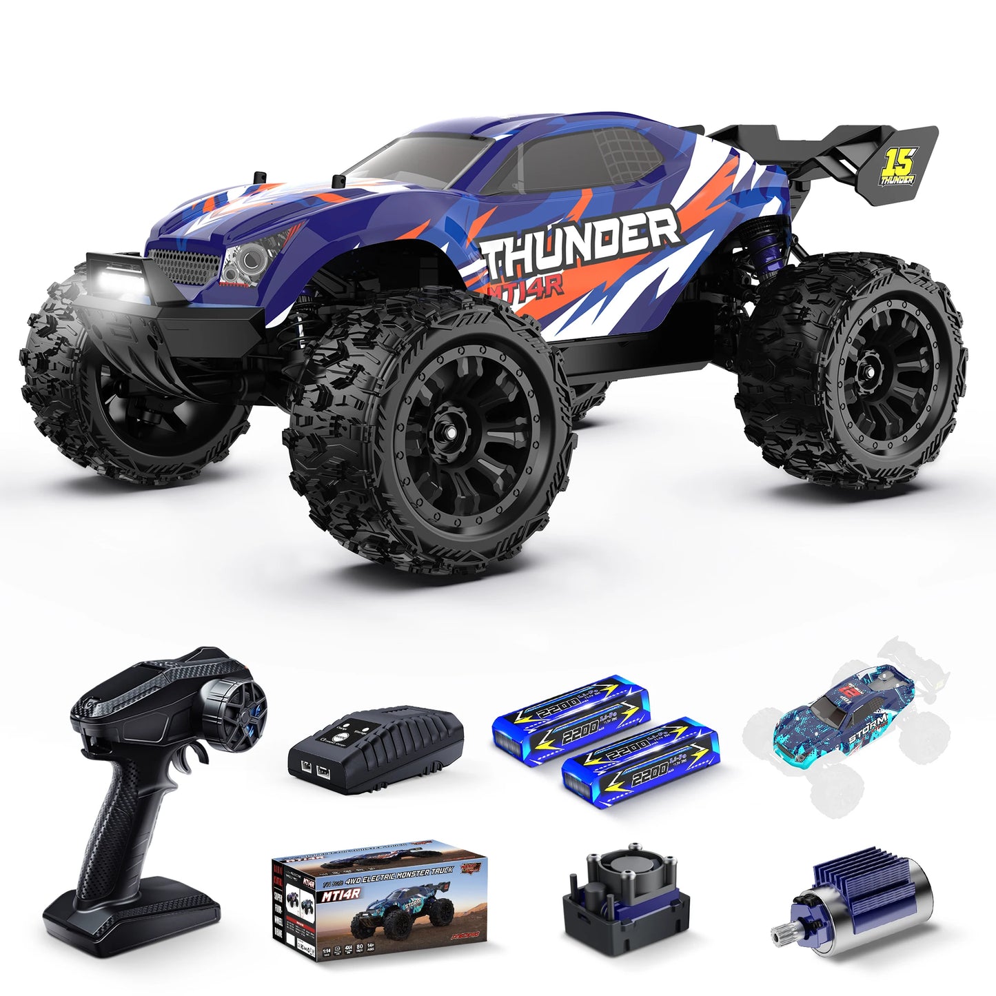 JIUSI MT14R 1/14 Scale Brushless RC Truck 4x4 With 3S LiPo Battery