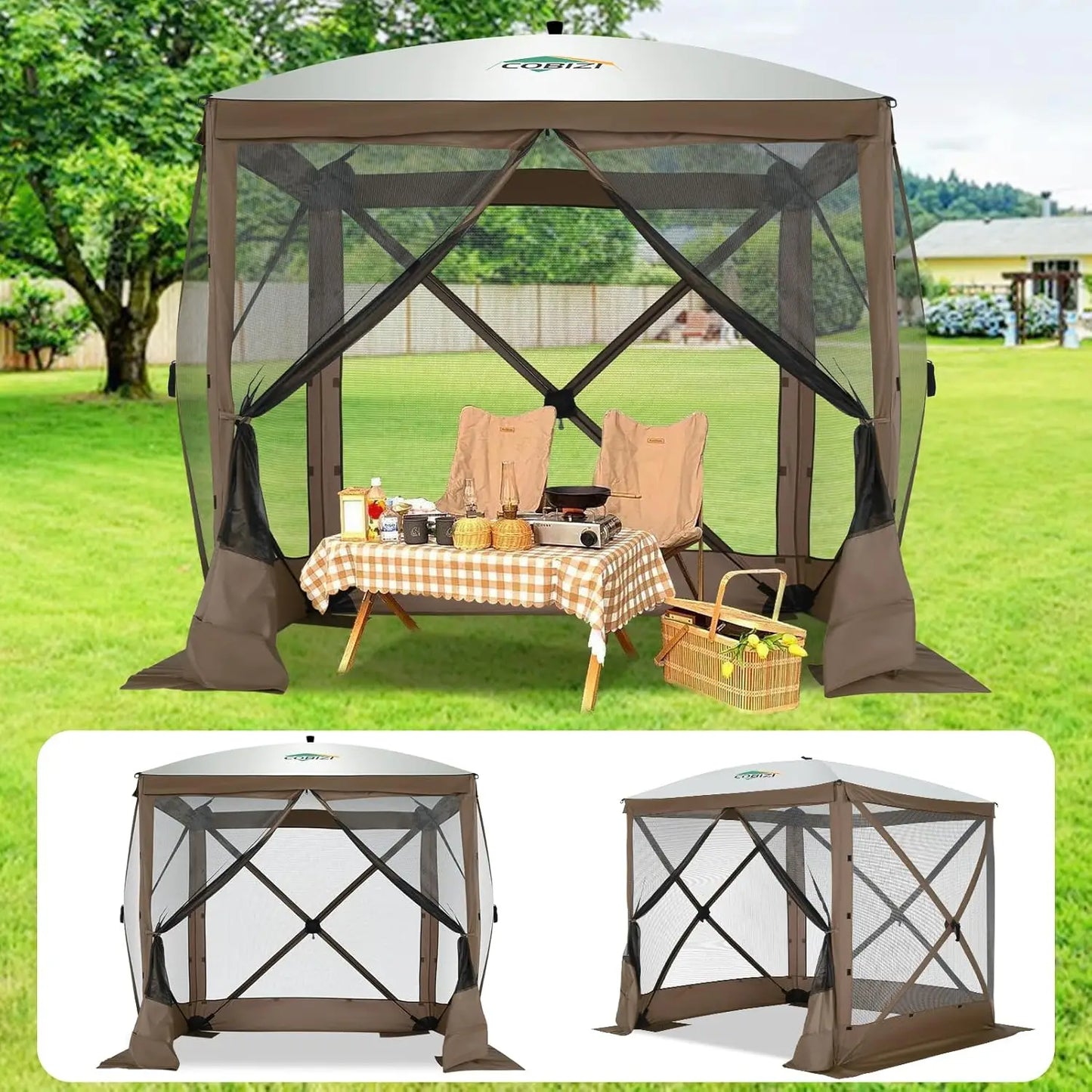 COBIZI Pop Up Gazebo Screen House Canopy Tent Carry Bag