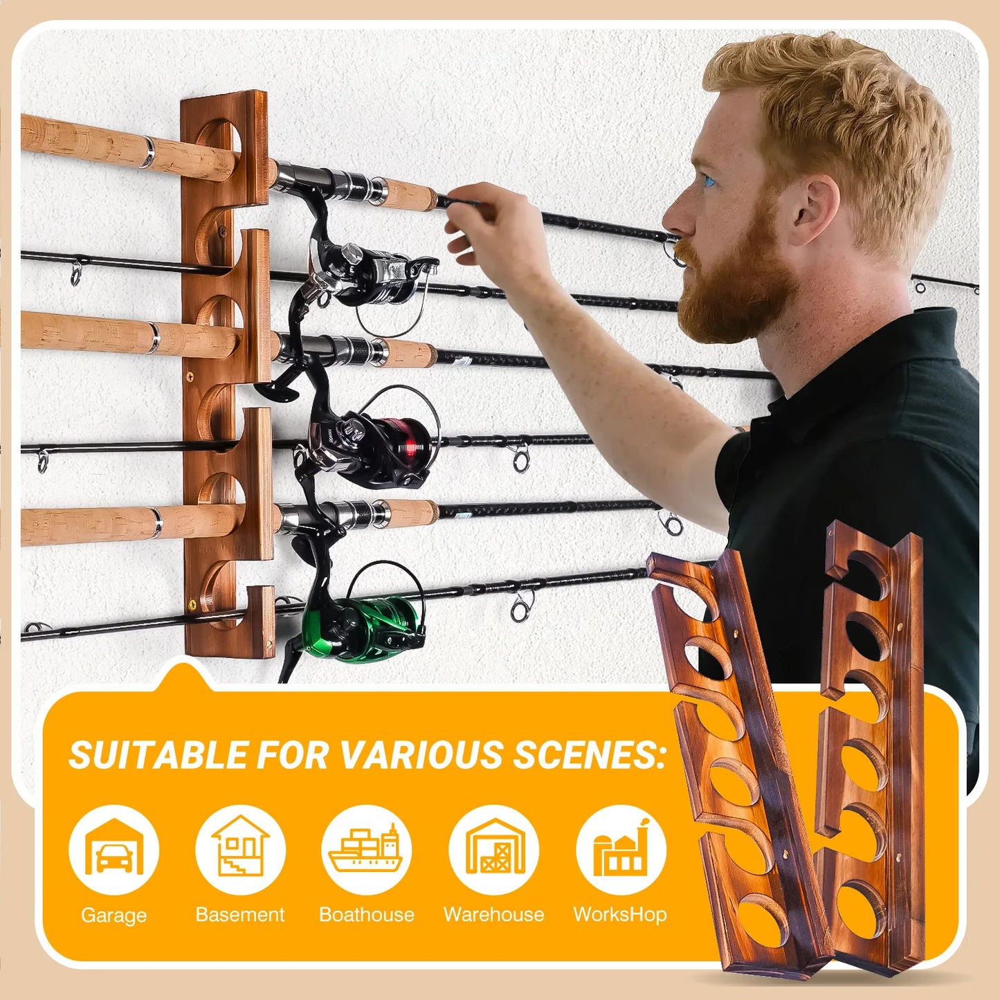 Ghosthorn Fishing Pole Rack Wall And Ceiling Mount
