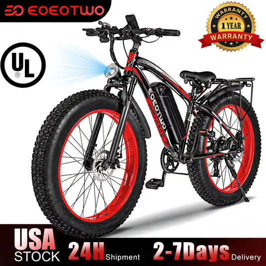 EOEOTWO Electric Fat Tire Mountain Bike 1500W Peak Motor