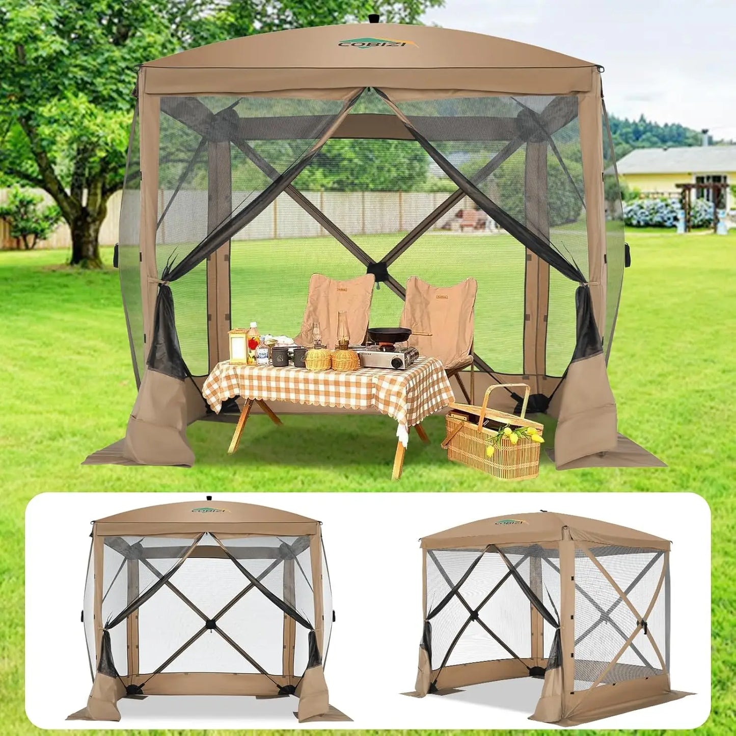 COBIZI Pop Up Gazebo Screen House Canopy Tent Carry Bag