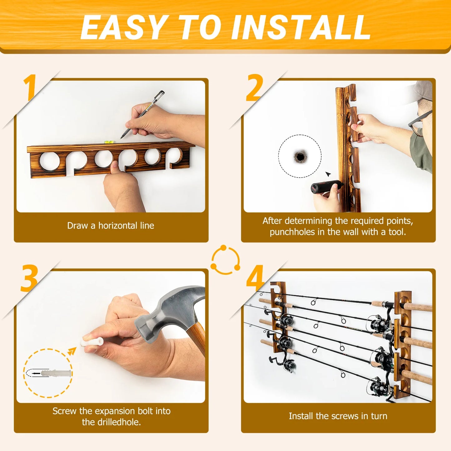Ghosthorn Fishing Pole Rack Wall And Ceiling Mount