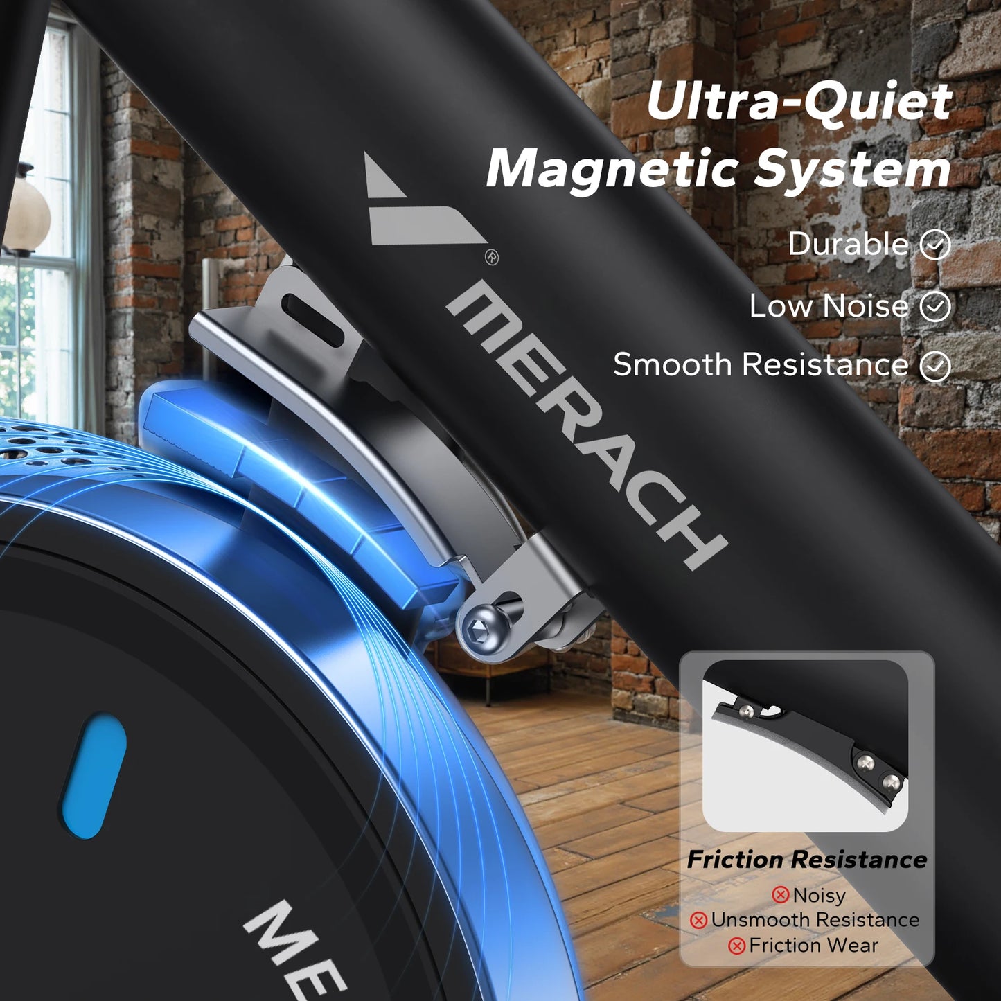 MERACH Magnetic Brake Pad Stationary Bike With Exclusive App
