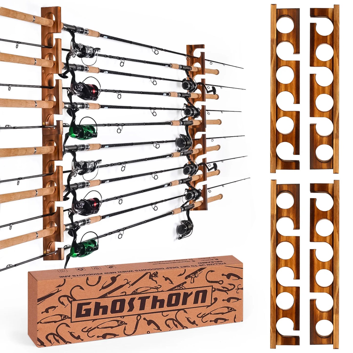 Ghosthorn Fishing Pole Rack Wall And Ceiling Mount
