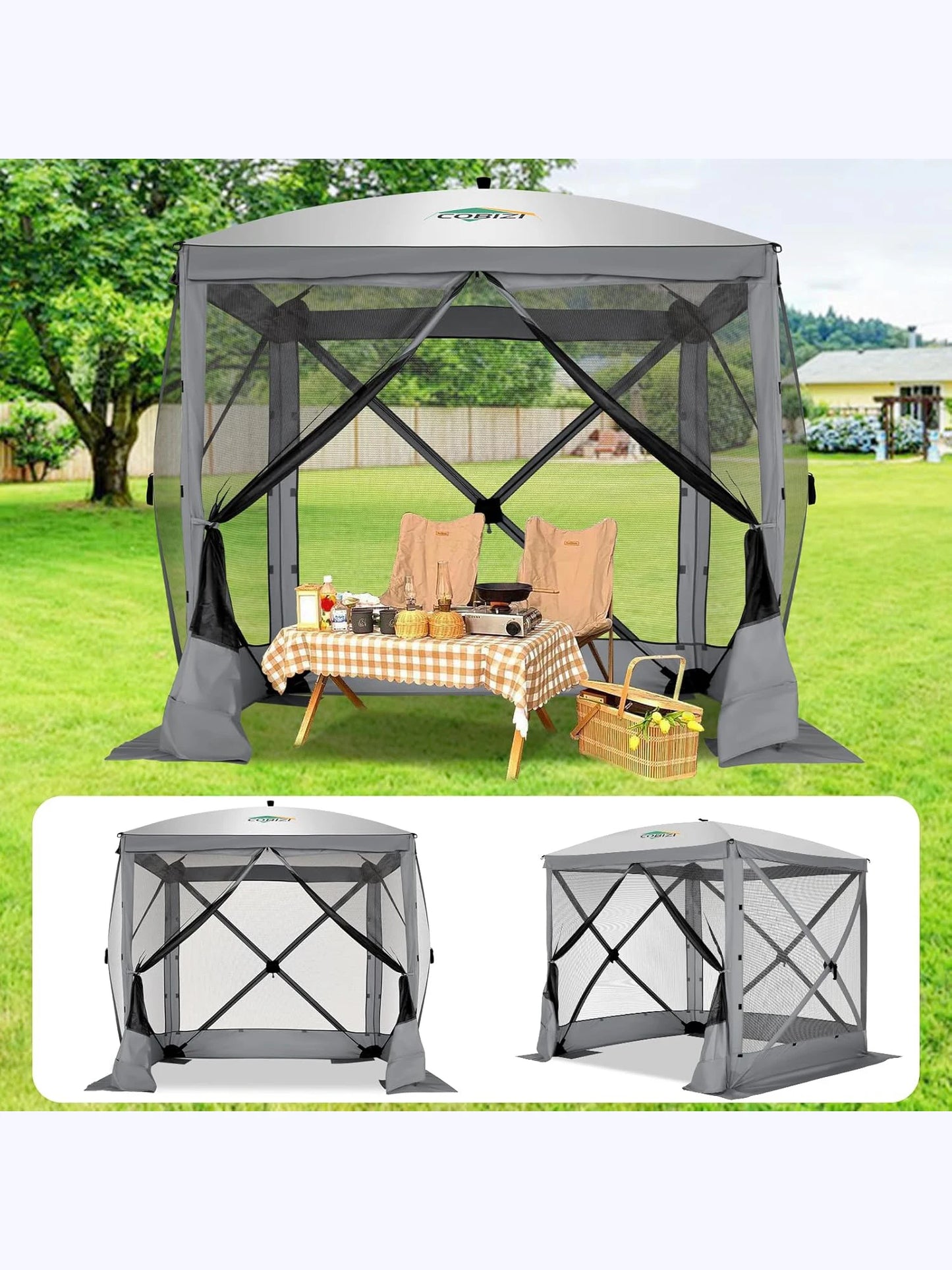 COBIZI Pop Up Gazebo Screen House Canopy Tent Carry Bag