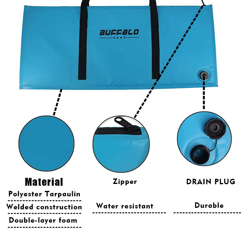 Insulated Fish Cooler Bag With Drain Plug For Kayak Beach