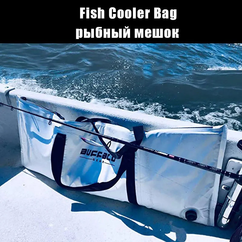 Insulated Fish Cooler Bag For Kayak Fishing Leakproof Drain Plug