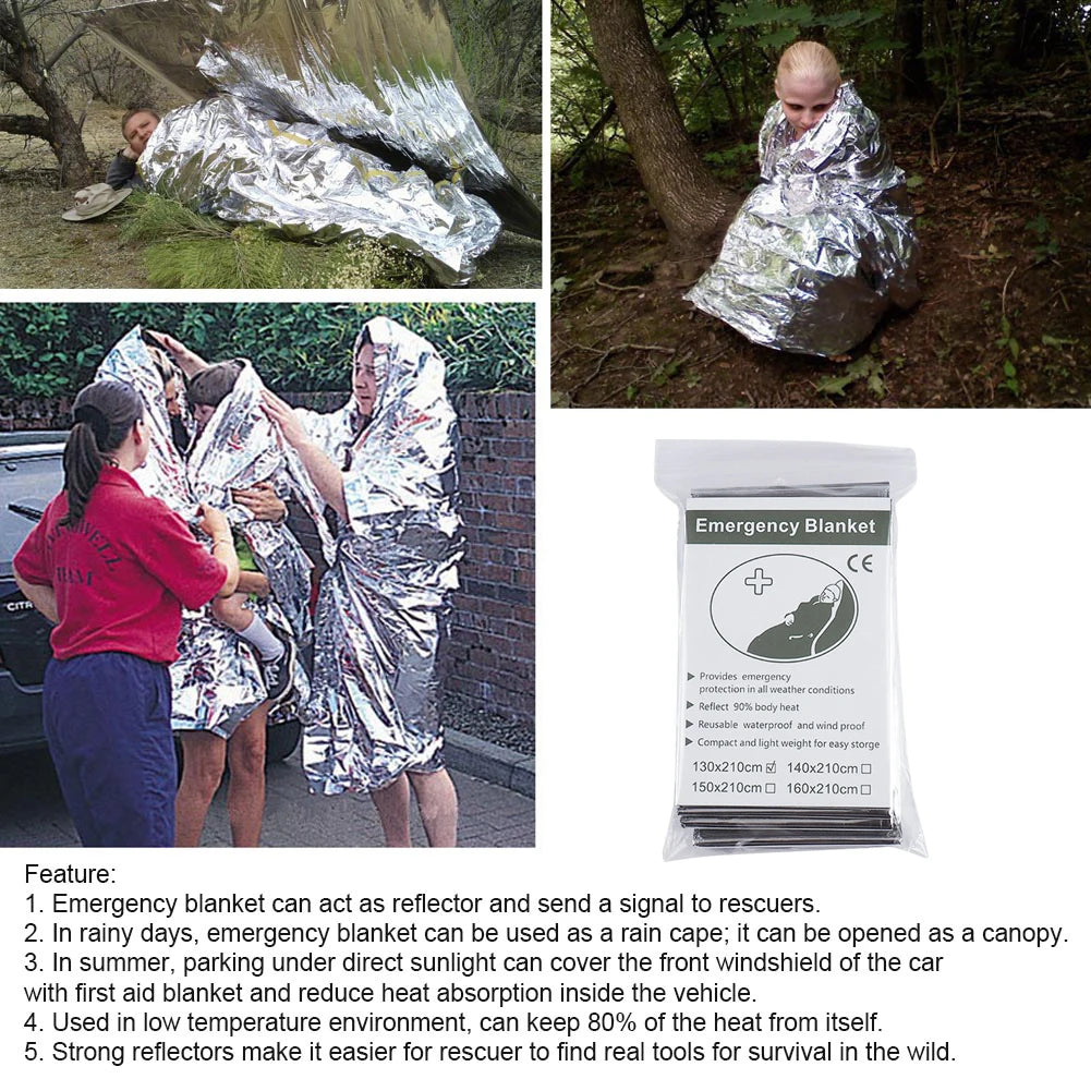 Emergency Mylar Space Blanket for Outdoor Hiking and Travel