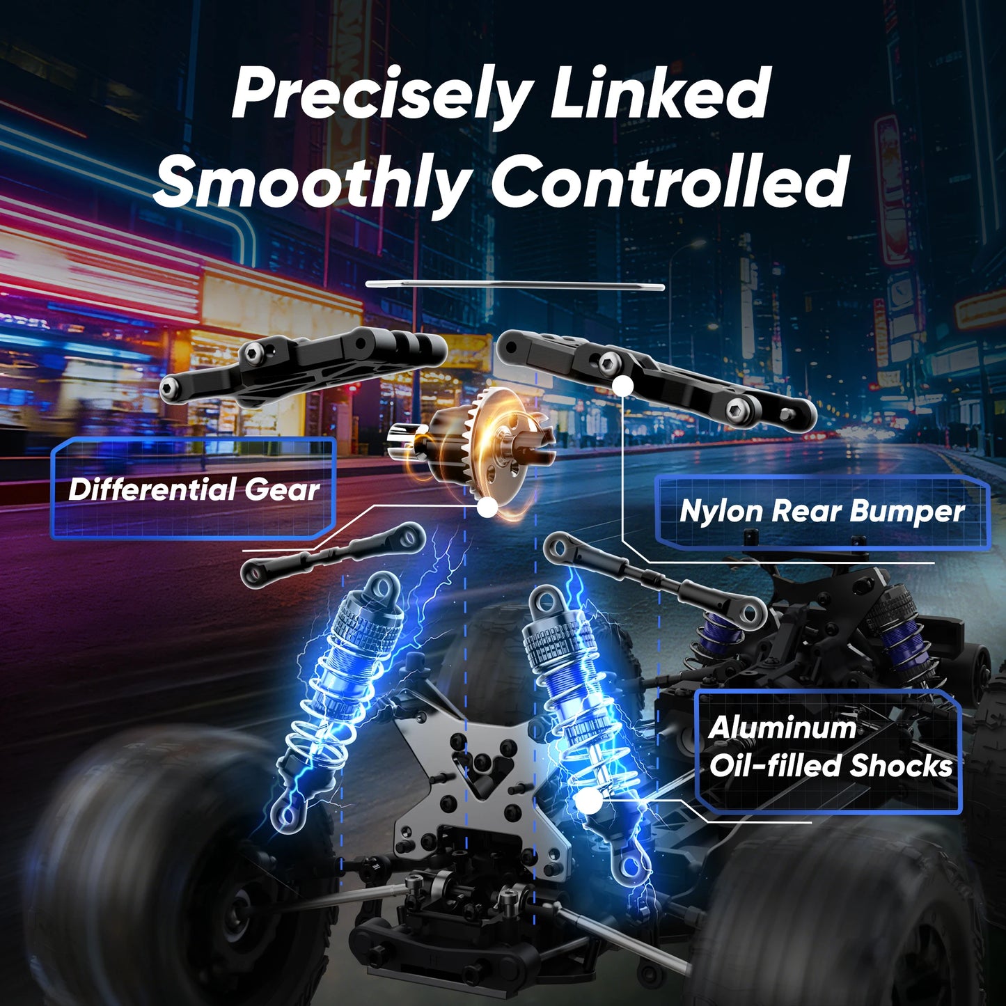 JIUSI MT14R 1/14 Scale Brushless RC Truck 4x4 With 3S LiPo Battery