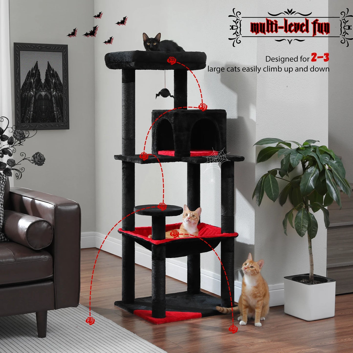 PAWZ Road Cat Tree Indoor Five Level Tower Cozy Condo