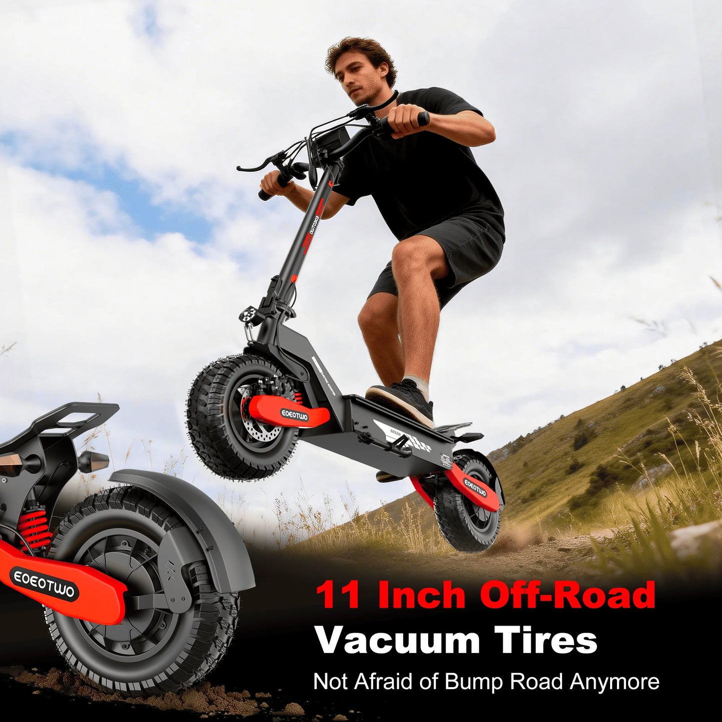 EOEOTWO GT06 Electric Scooter 1200W Motor 30 MPH Dual Suspension