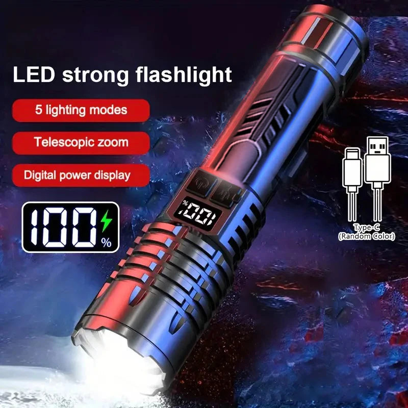 Skywolfeye Waterproof Tactical Flashlight 5 Modes Rechargeable