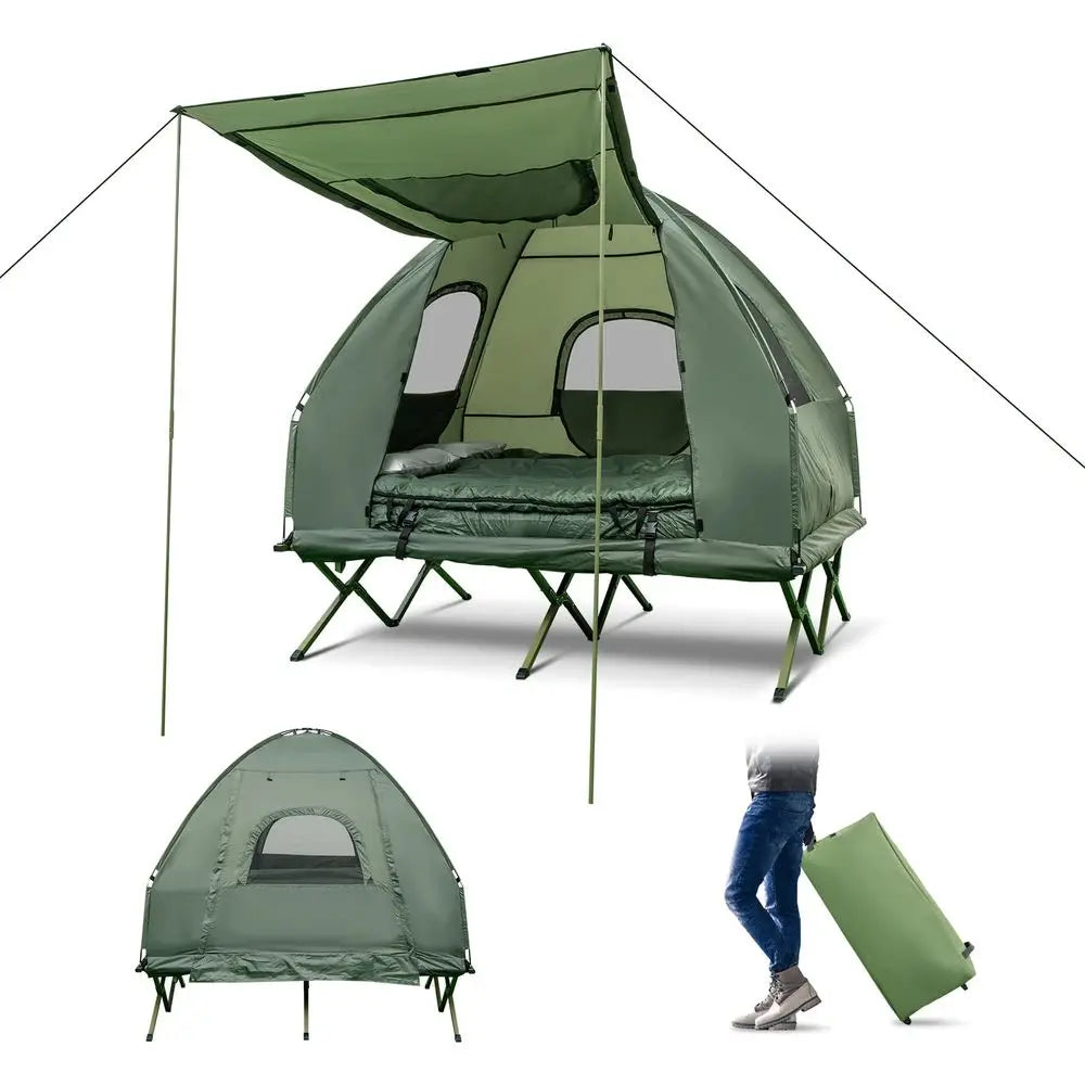 YTYIN 5in1 Camping Tent Cot With Awning And Air Mattress