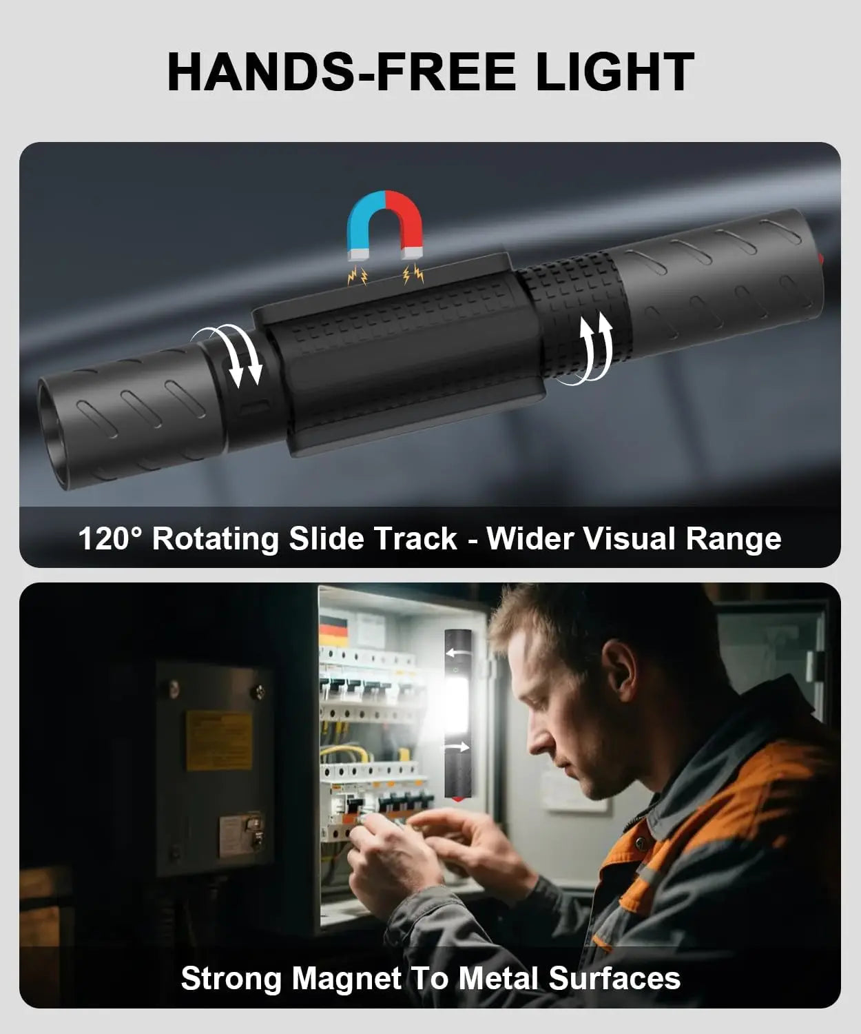 Rechargeable 2300 Lumen COB Flashlight With Glass Breaker 7 Modes