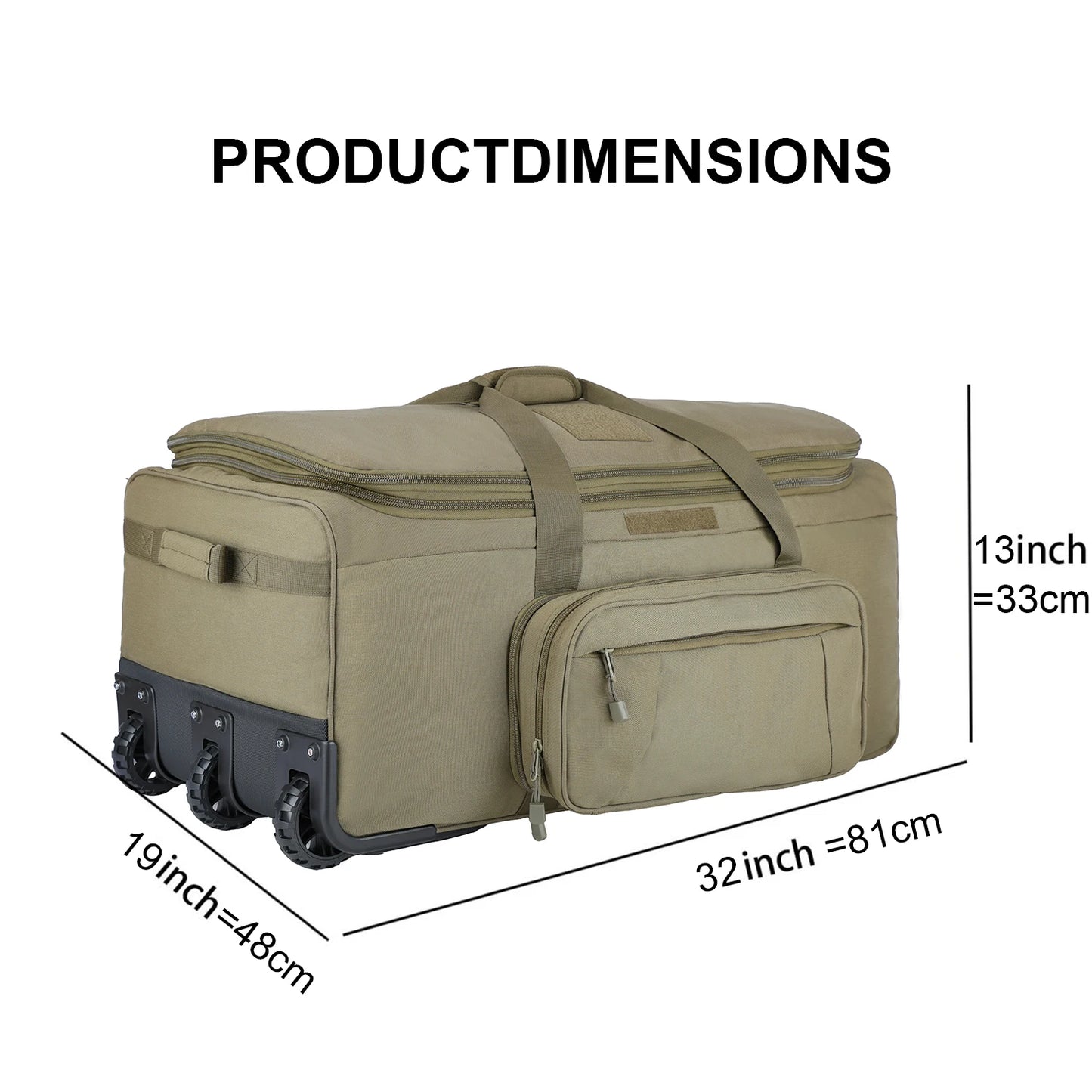 LQARMY Outdoor Trolley Travel Bag Waterproof Nylon