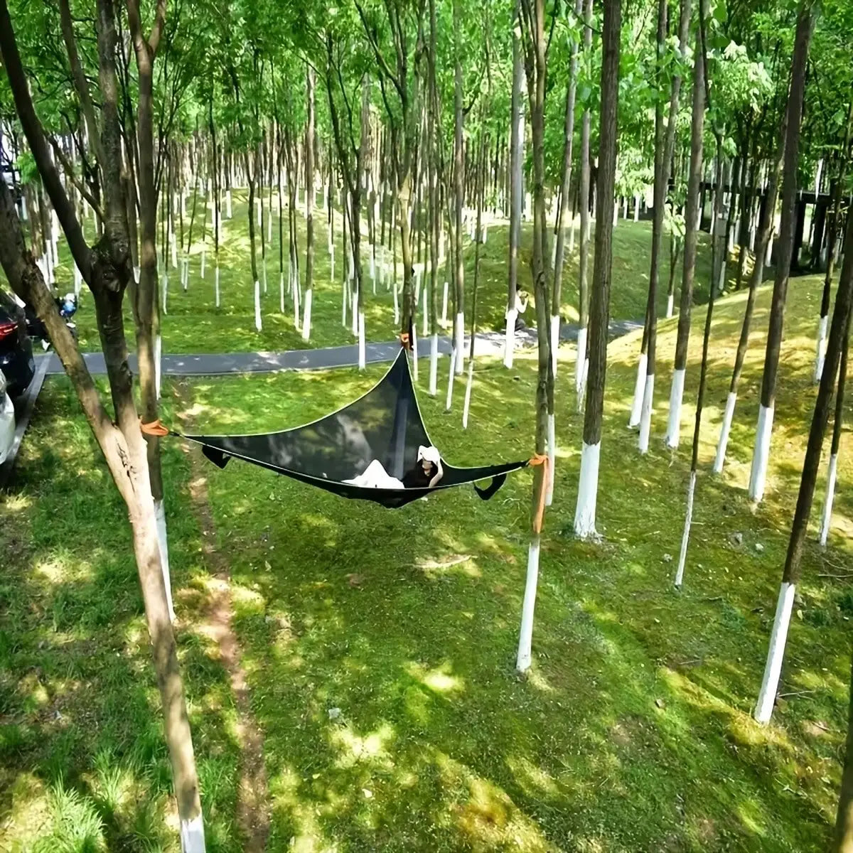 Heavy-Duty Triangle Hammock 440 Lbs Capacity Portable Outdoor Swing Bed
