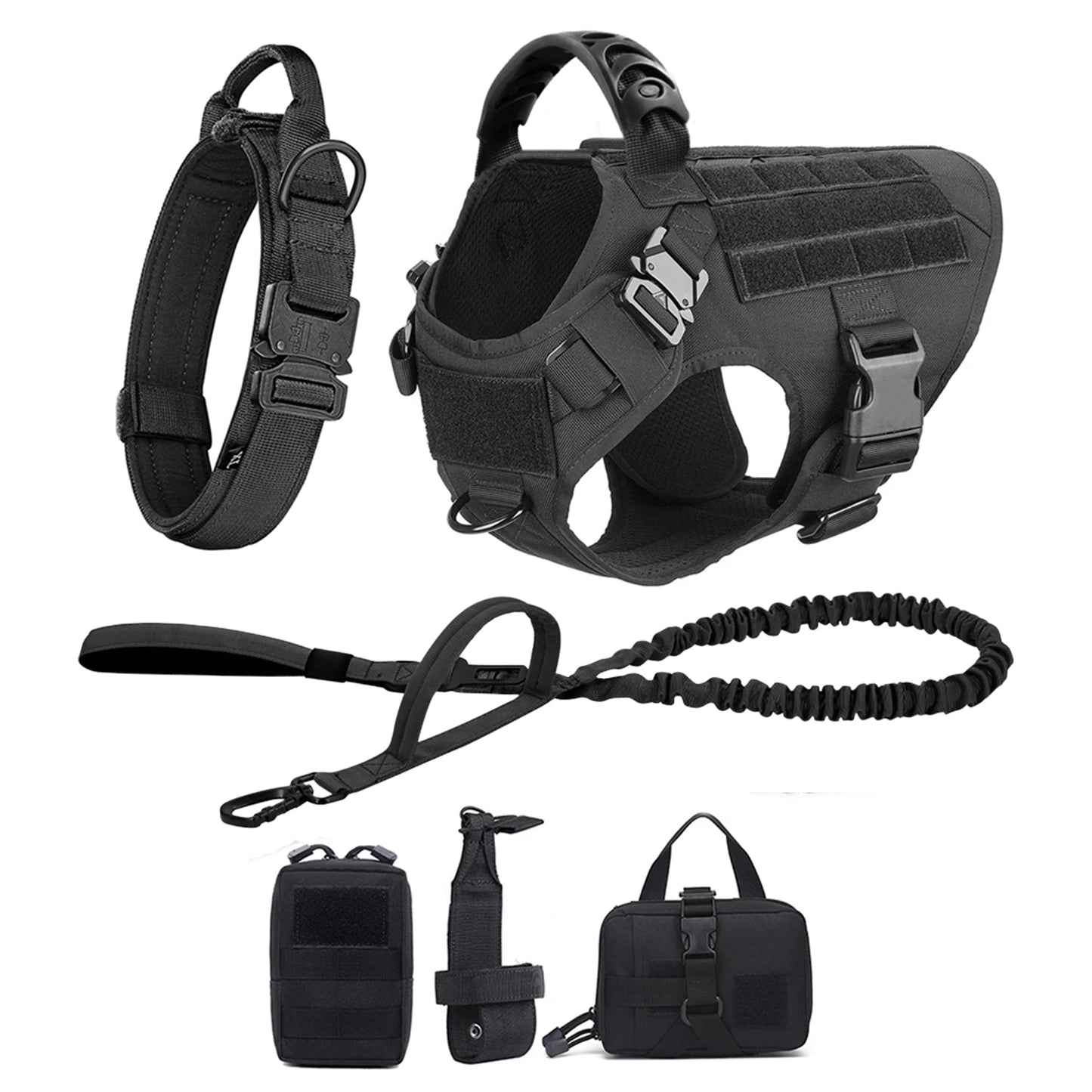Large Dog Harness And Leash Set, Padded Nylon Vest