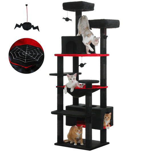 PEQULTI Five-Level Cat Tree Tower With Scratching Posts Hammock
