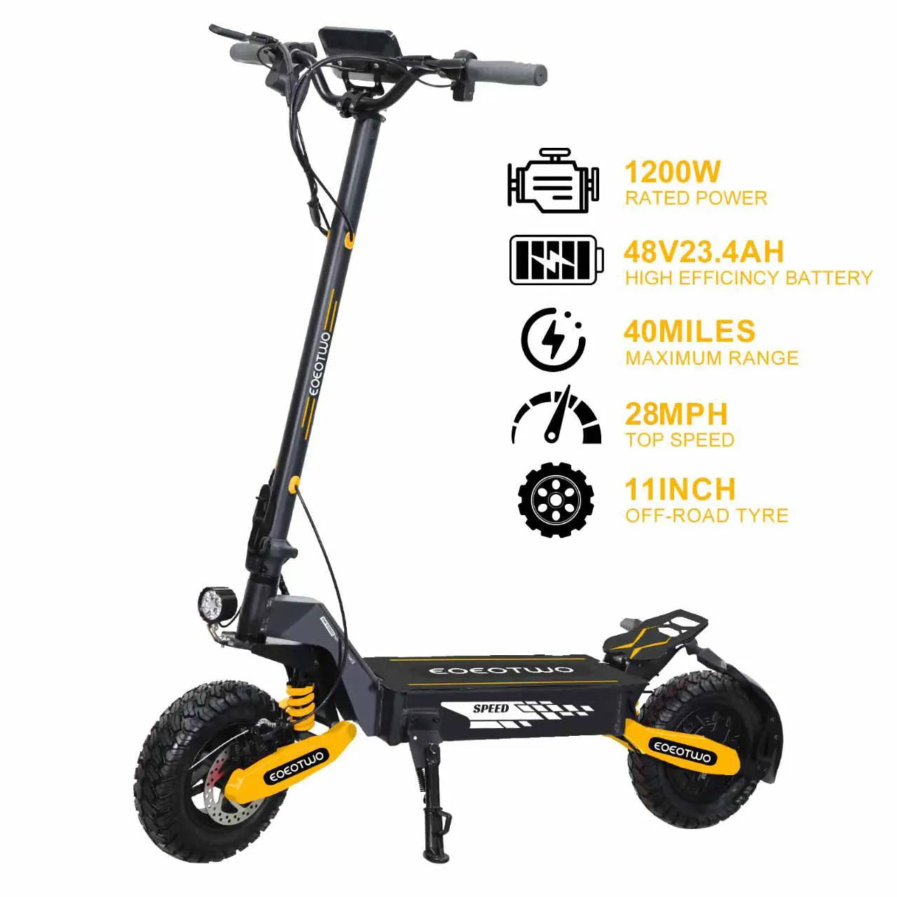 EOEOTWO GT06 Electric Scooter 1200W Motor 30 MPH Dual Suspension