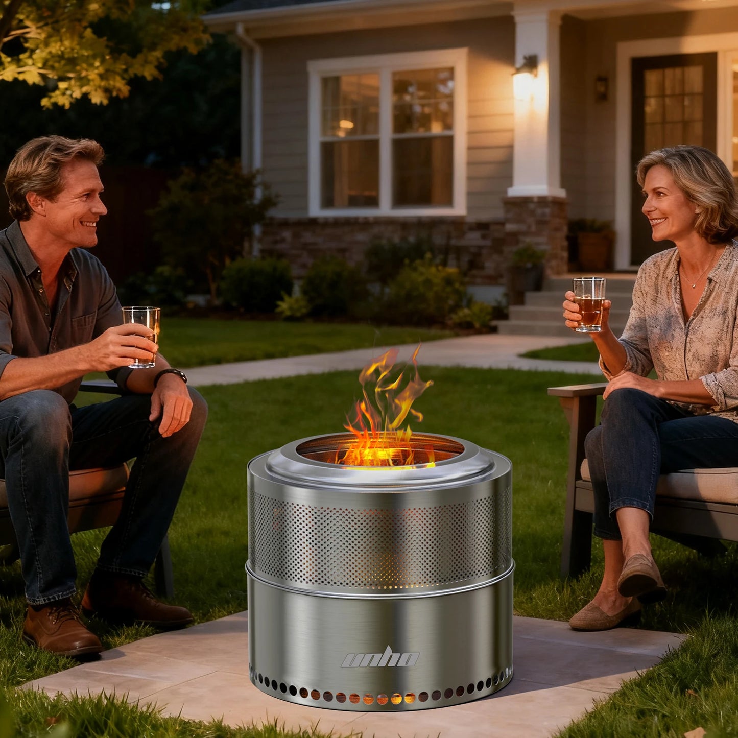 Wood Burning Smokeless Fire Pit Stainless Steel Outdoor Camp Stove