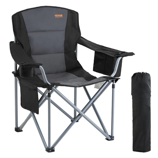 VEVOR Camping Folding Chair Quad Lumbar Back Padded Arm Chairs