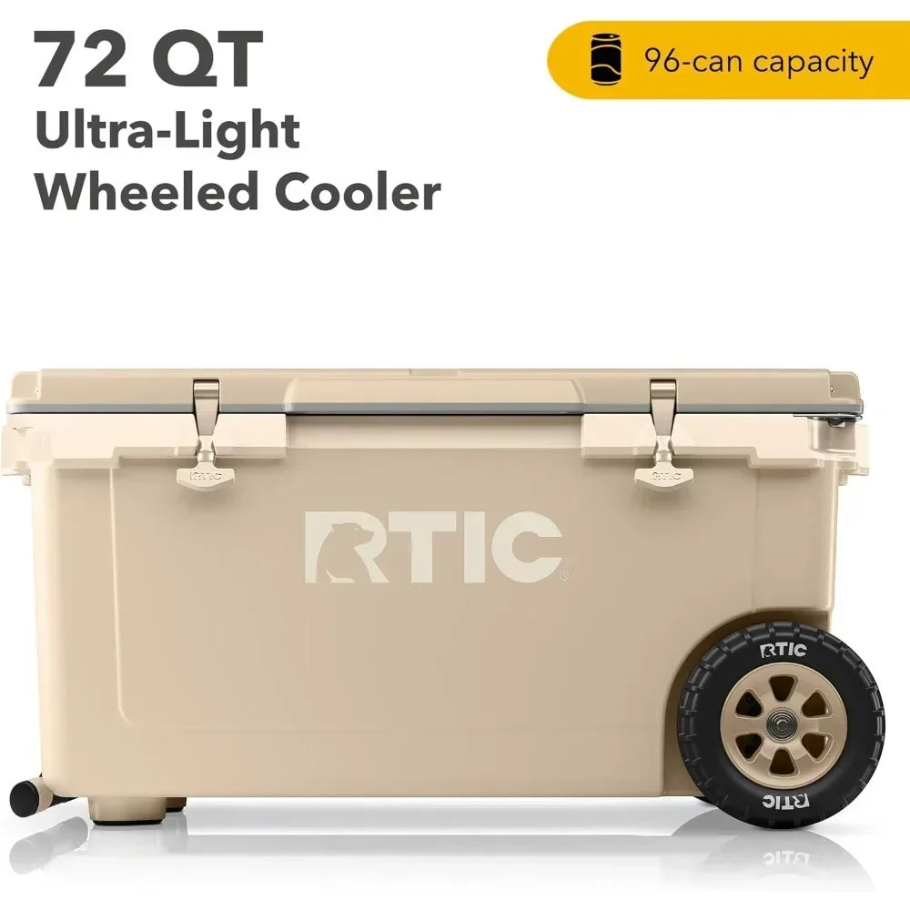 Lightweight Wheeled Cooler Portable Ice Chest for Beach Picnics