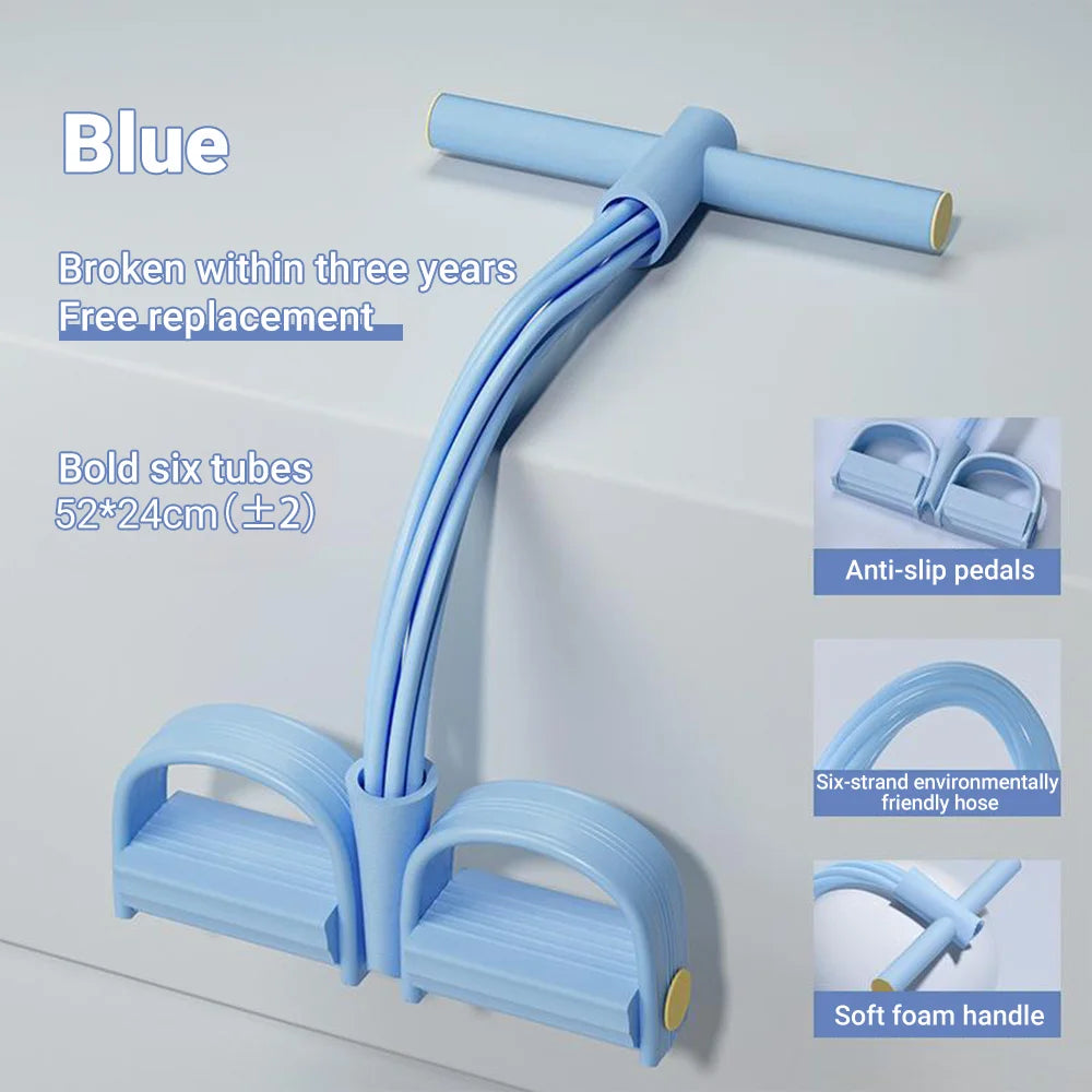 Six-Tube Resistance Band Set With Pedal Exerciser For Full Body