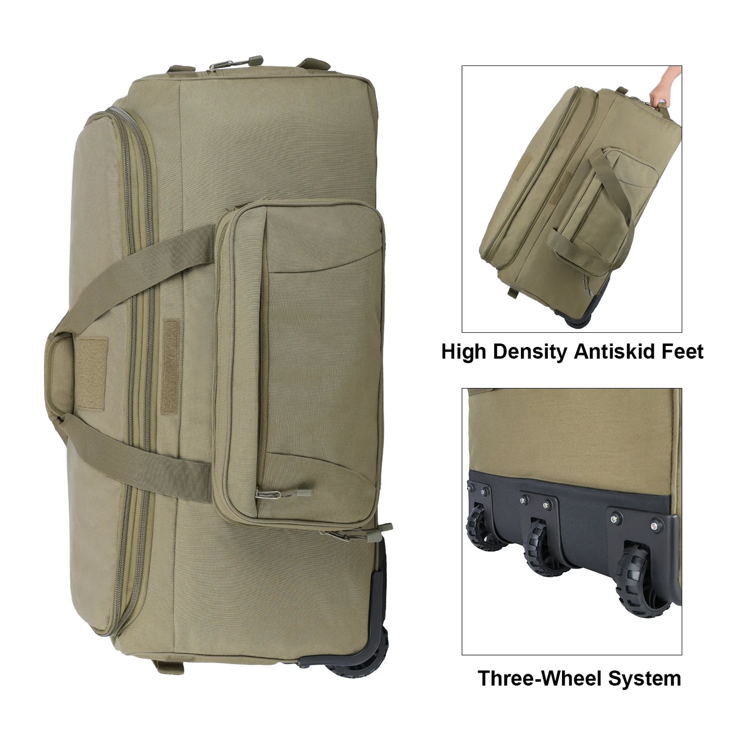 LQARMY Outdoor Trolley Travel Bag Waterproof Nylon