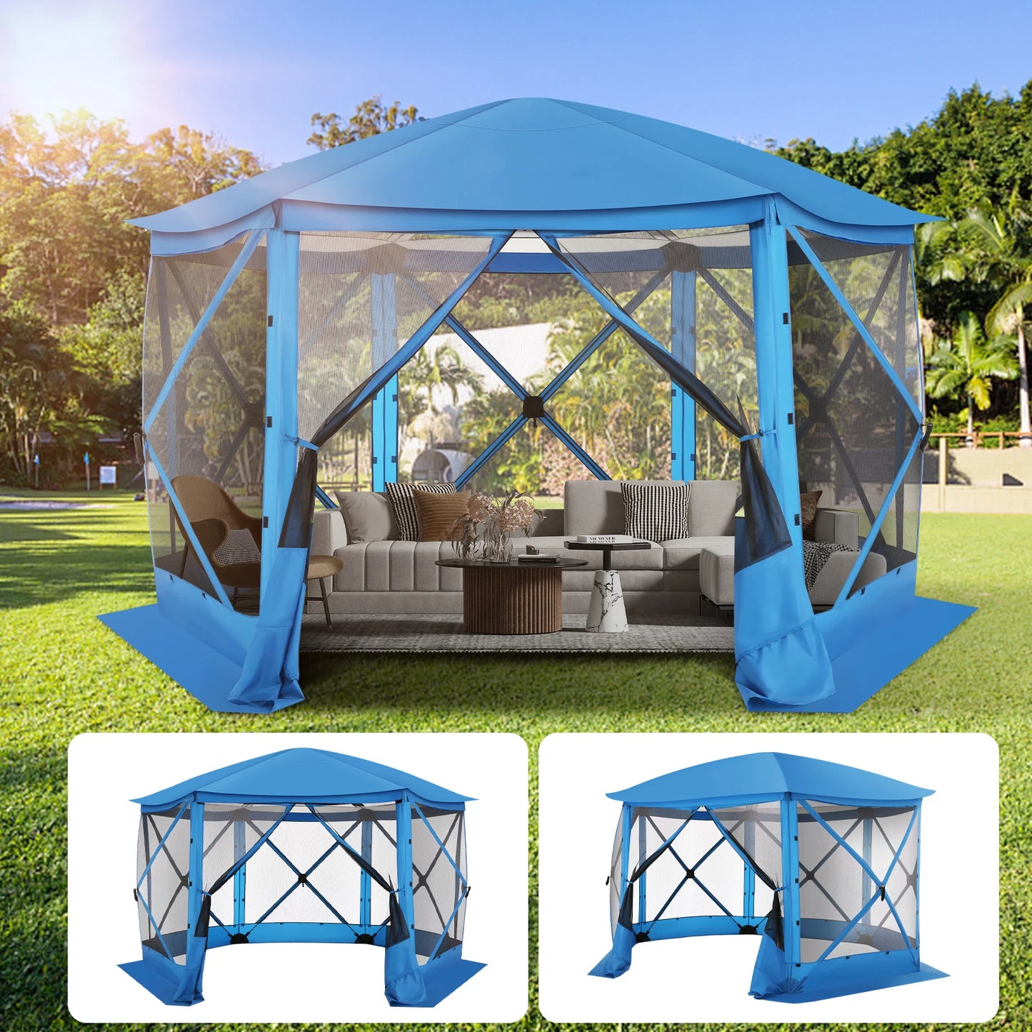 Cobizi Pop Up Gazebo Screen Tent With Removable Roof