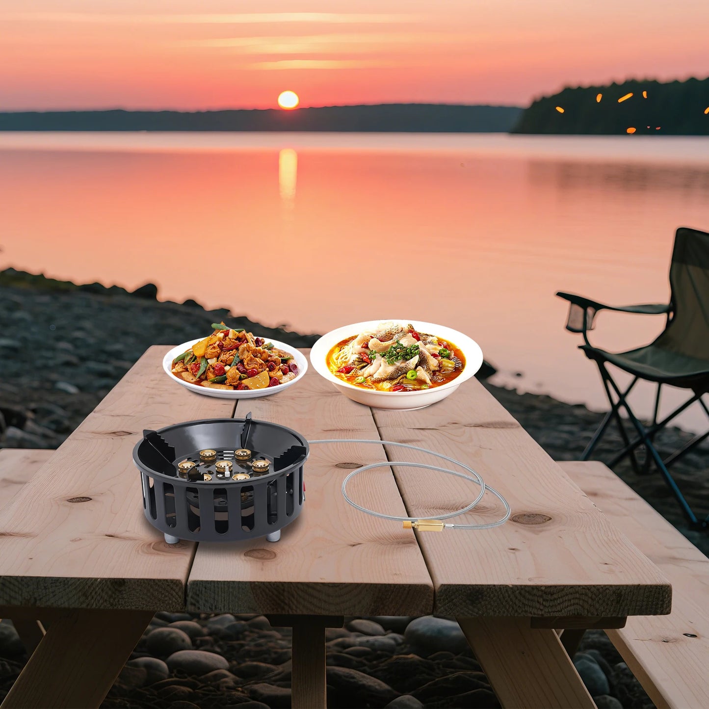 21000W Portable Butane Camping Stove with Adapters Propane Gas Stove