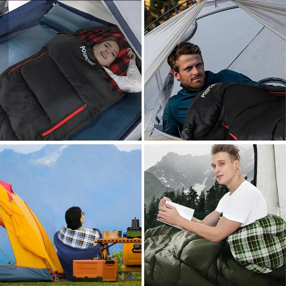 YTYIN Flannel Cotton Sleeping Bag 0 Degree Cold Weather Wearable 4 Seasons
