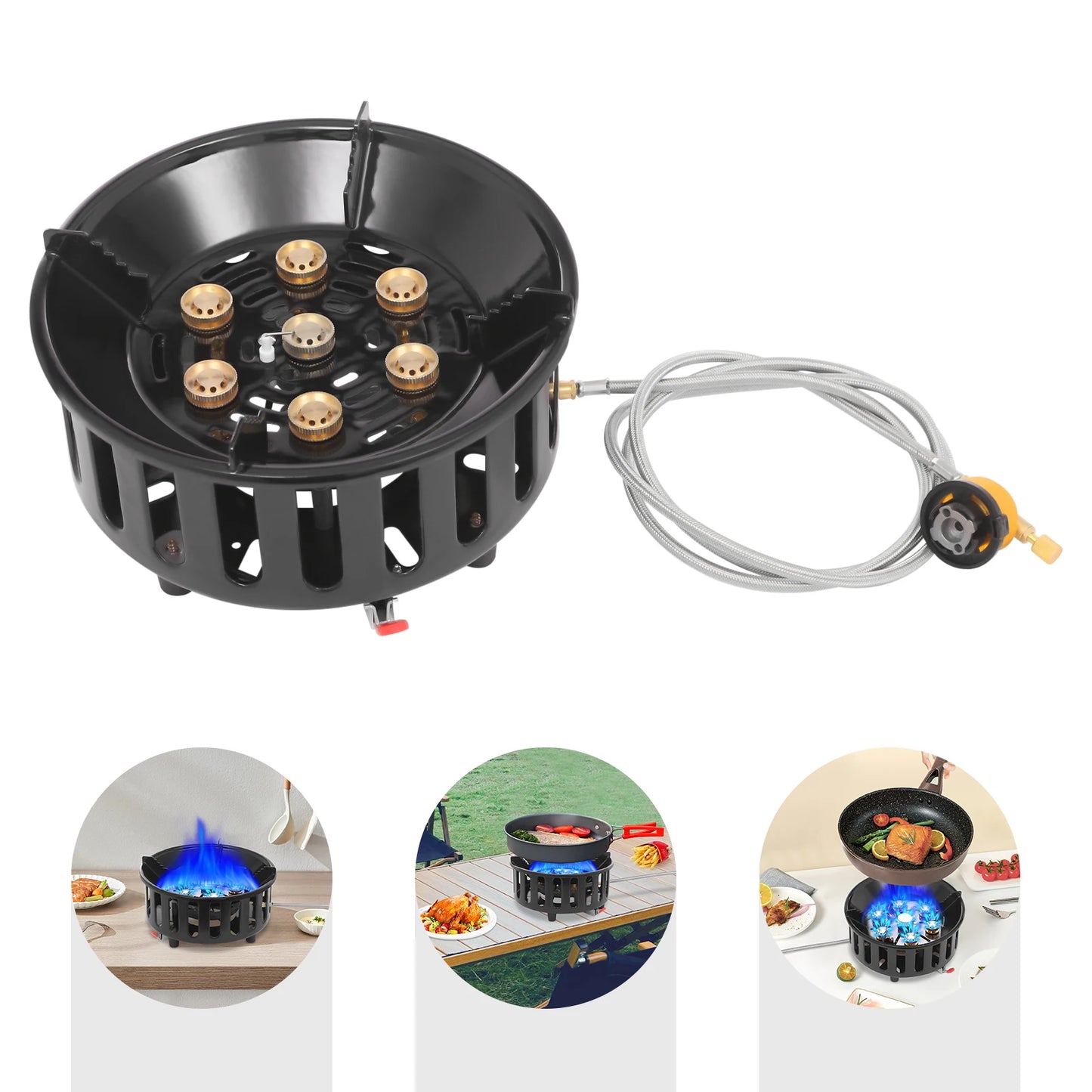 21000W Portable Butane Camping Stove with Adapters Propane Gas Stove