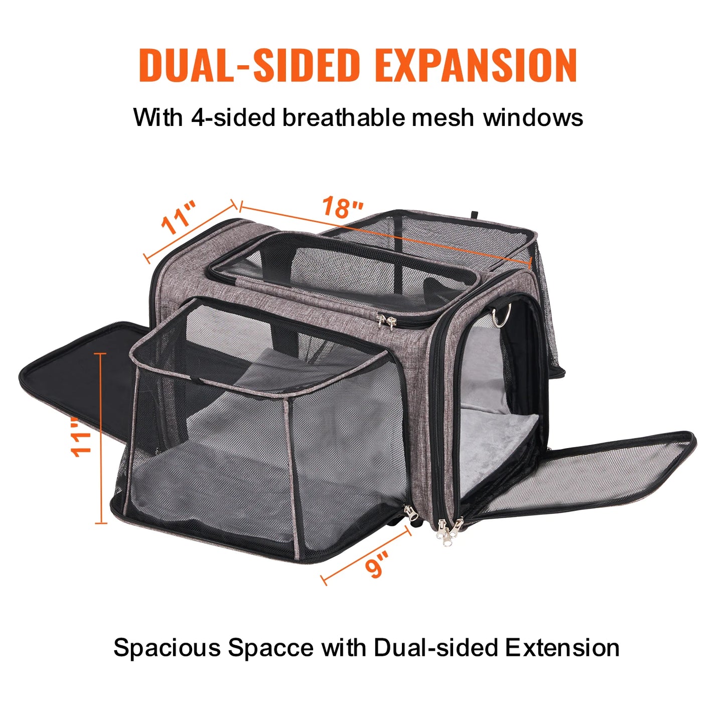 Breathable Pet Carrier Backpack With Telescopic Handle And Wheels
