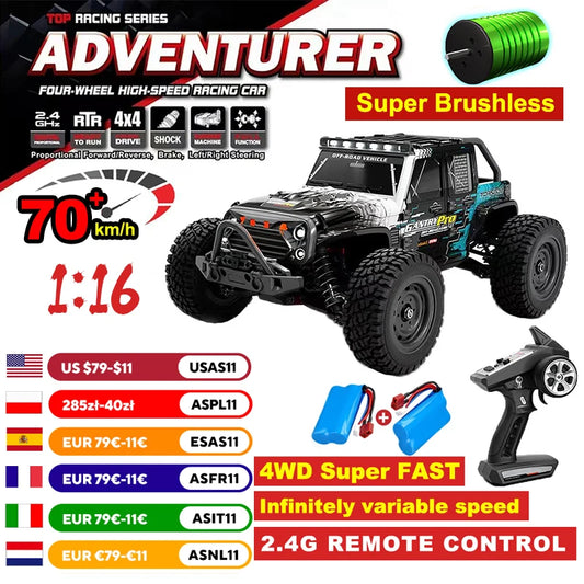 WLtoys Brushless 4WD RC Off Road Car 70kmh Speed Performance
