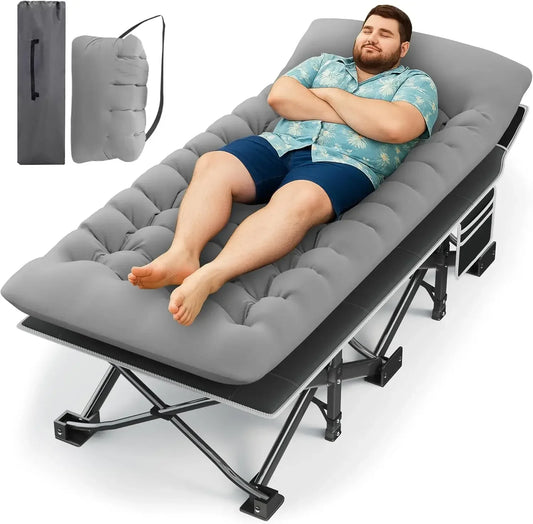 Camping Cot With Mattress For Adults Holds Up To 600 Lbs