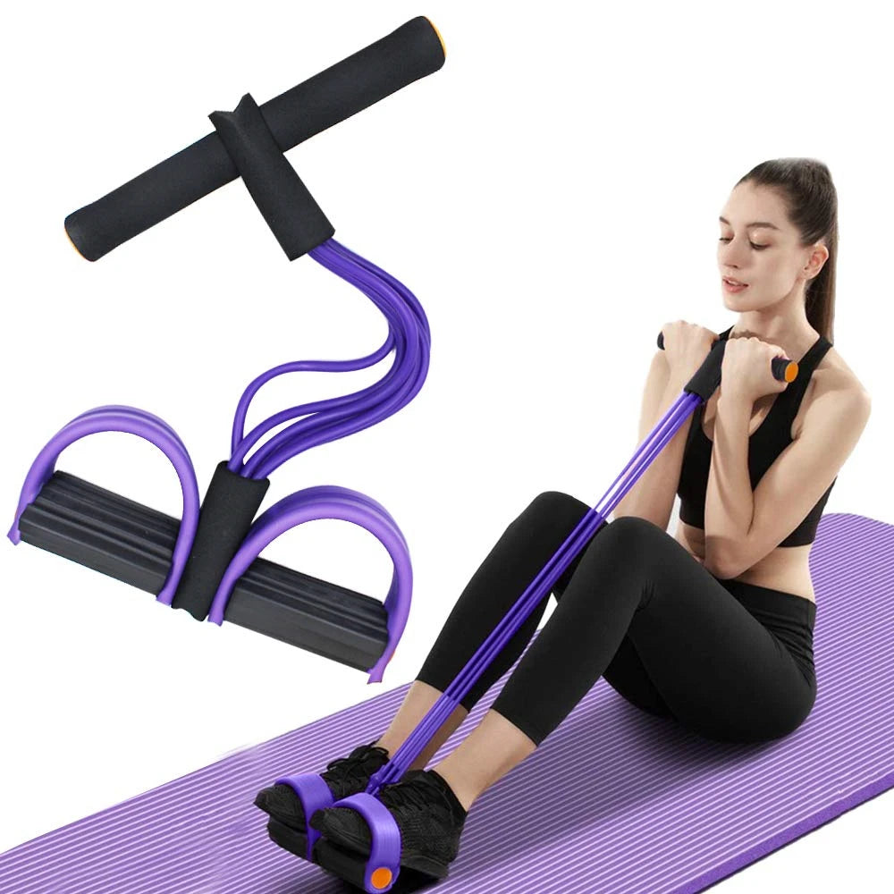 Six-Tube Resistance Band Set With Pedal Exerciser For Full Body