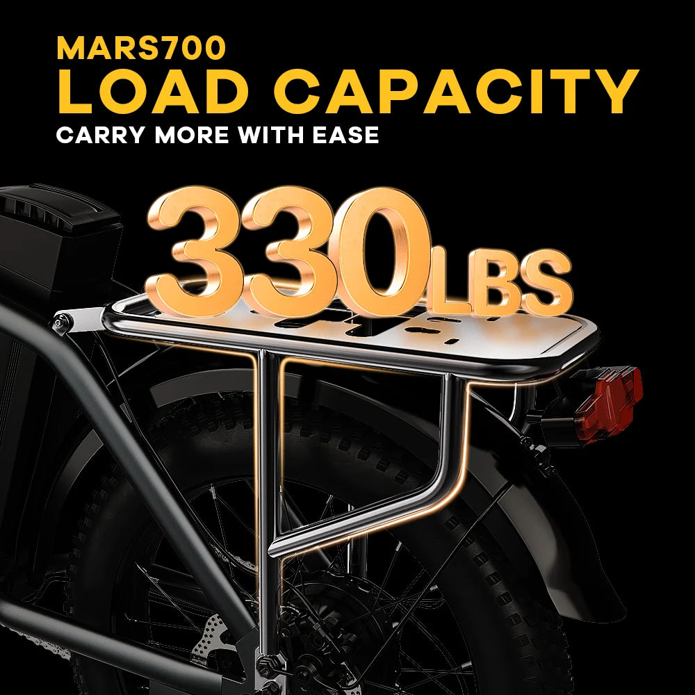 CYBERVELO 1000W Folding E-Bike With Removable Battery Mars700