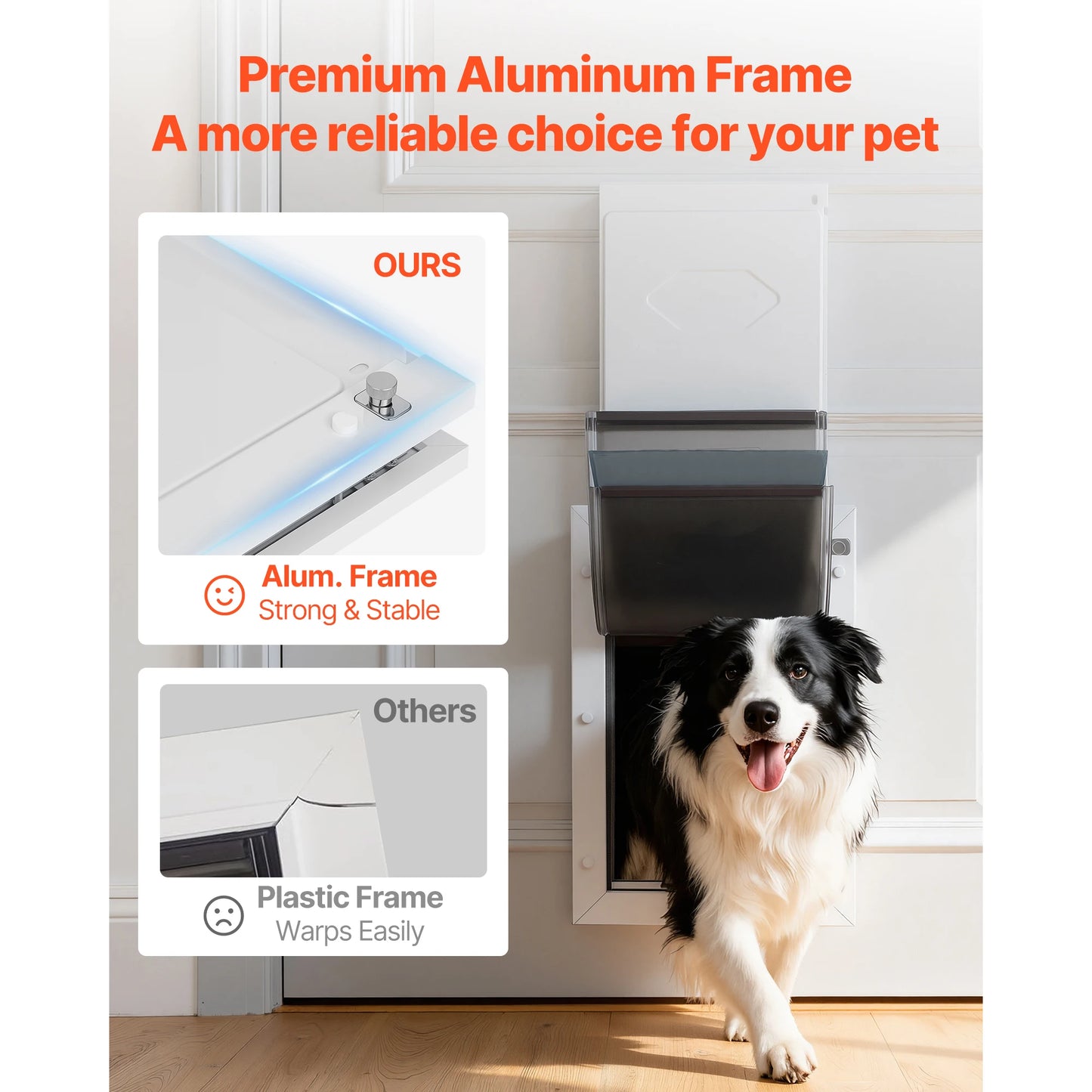SucceBuy Magnetic Pet Door With Weatherproof Metal Frame