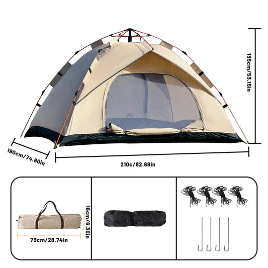 Pakicetus Windproof Camping Tent Lightweight Quick Setup Family Outdoor