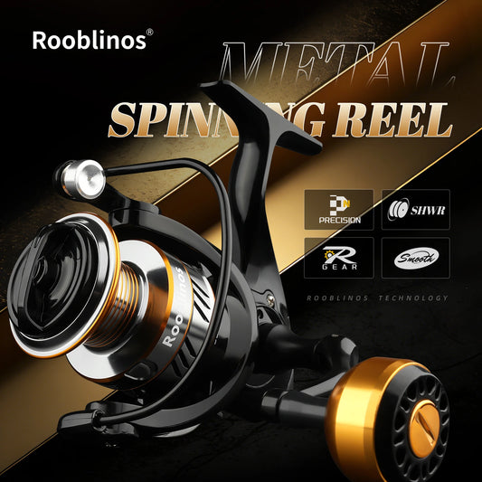 Rooblinos Spinning Reel 12BB Metal Spool 5.2 To 1 Gear
