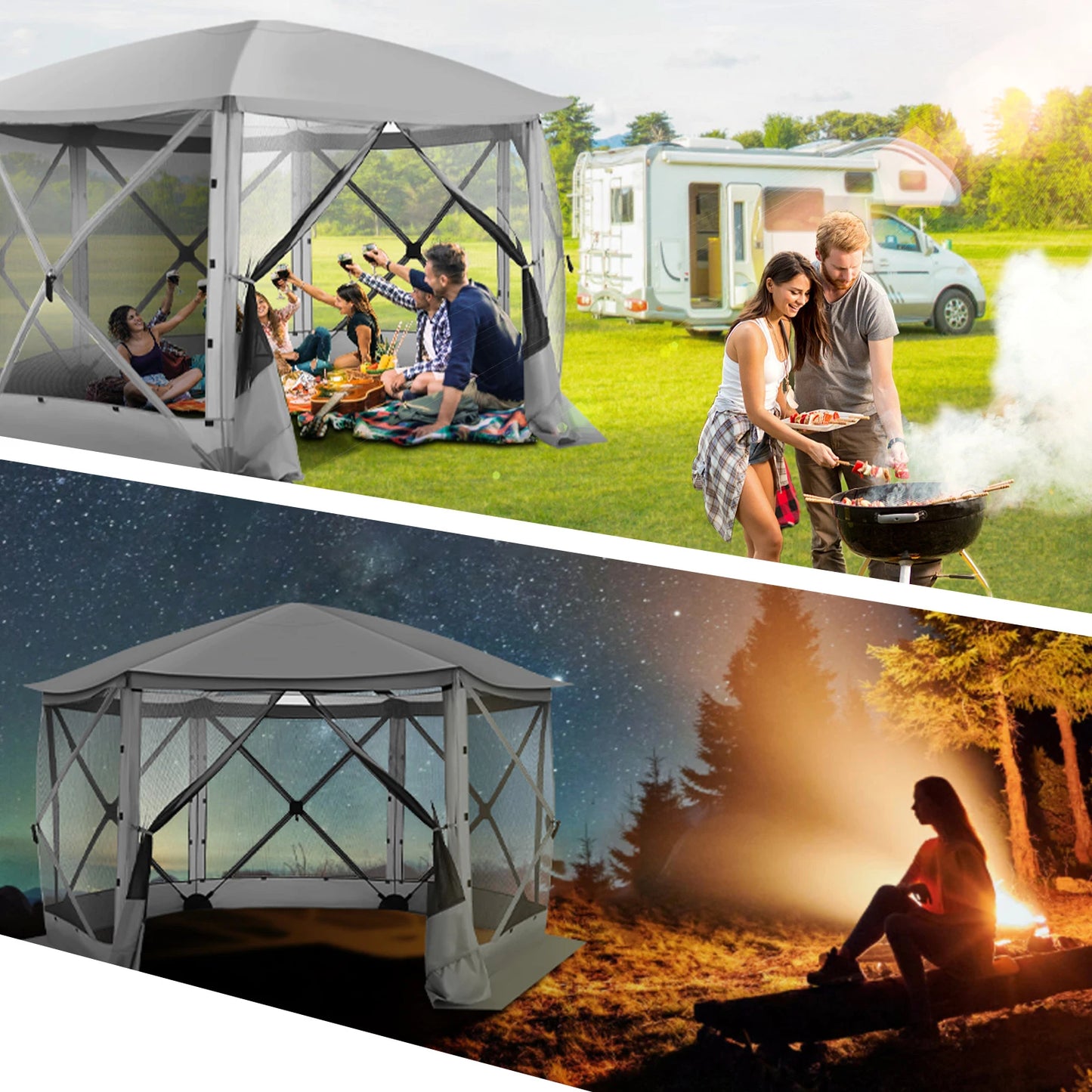 Cobizi Pop Up Gazebo Screen Tent With Removable Roof