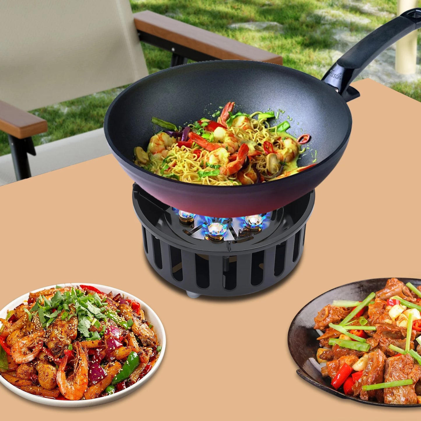 21000W Portable Butane Camping Stove with Adapters Propane Gas Stove
