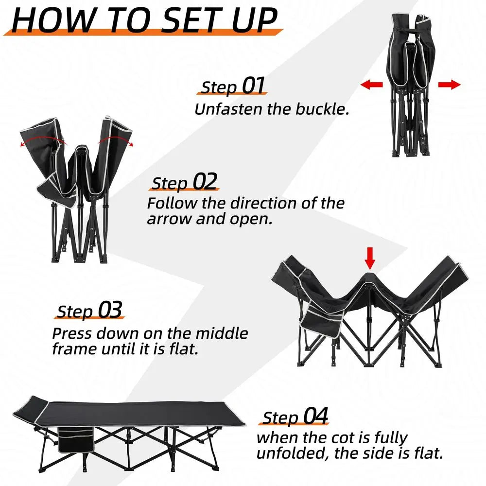 YTYIN Portable Camping Cot With Thick Mattress